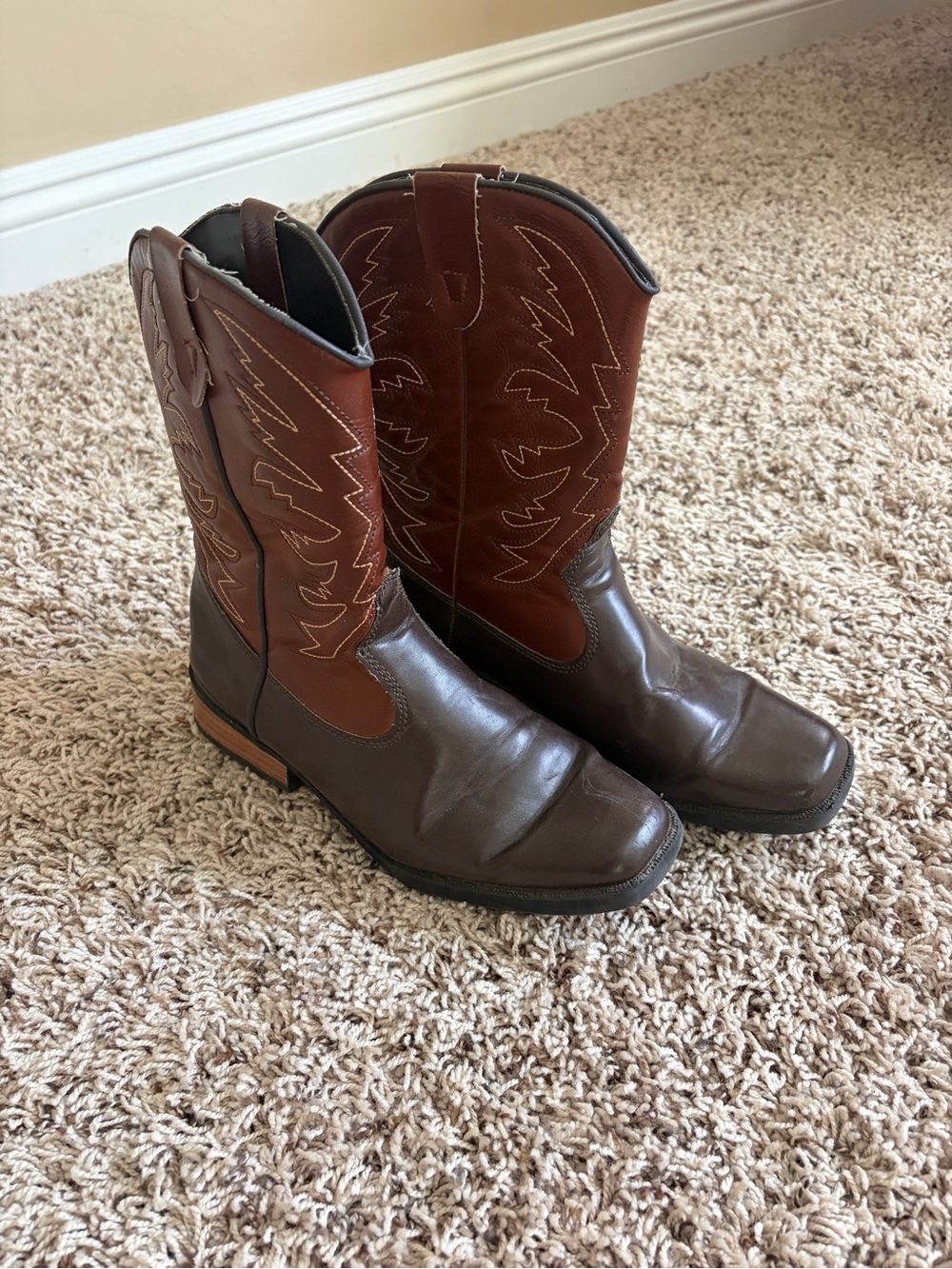 Kids unisex Brown Western cowboy boots size 3.5 by Smartfit